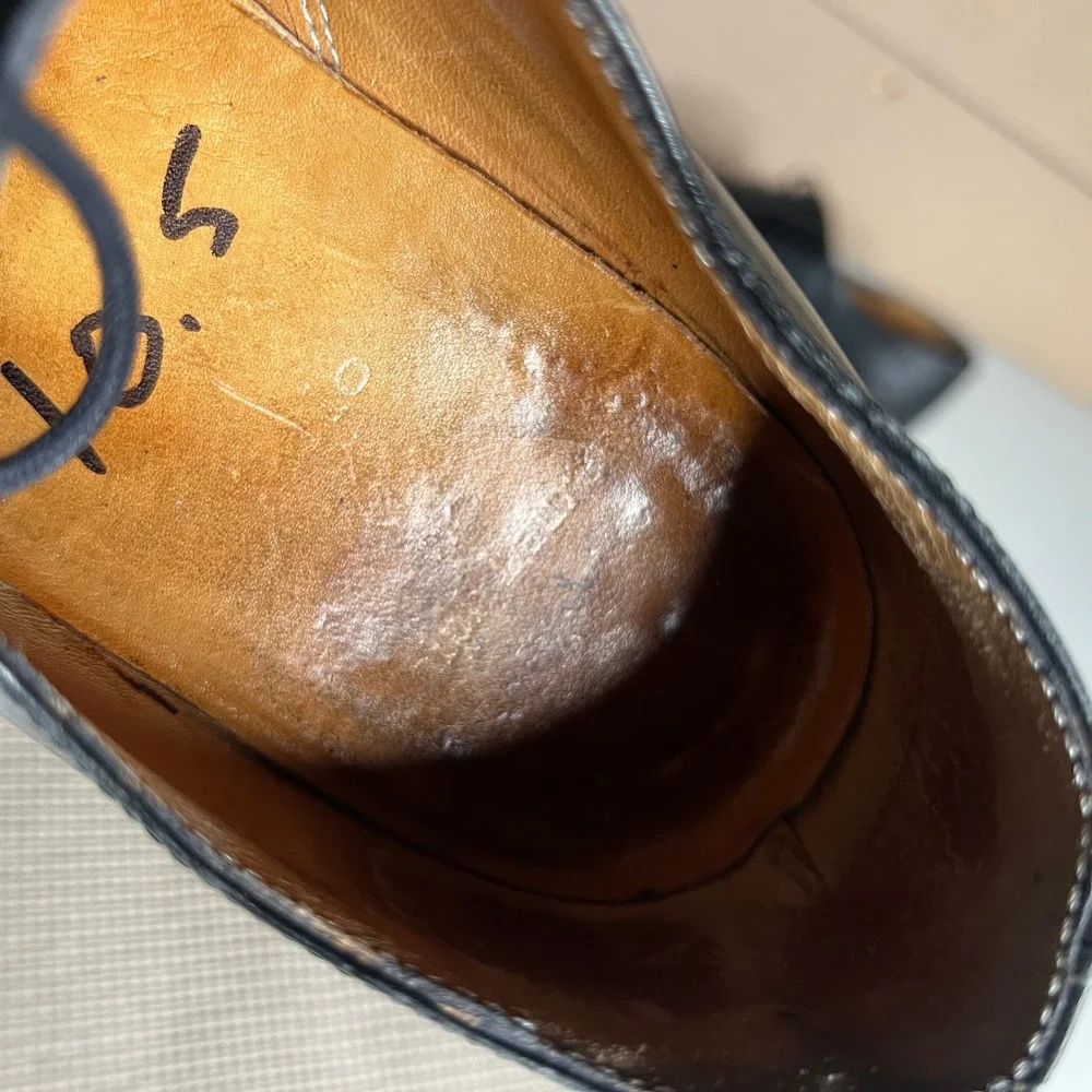 Polo Ralph Lauren Mens Black Leather Cap Toe Brogue Oxford Dress Shoes 10.5 D‎